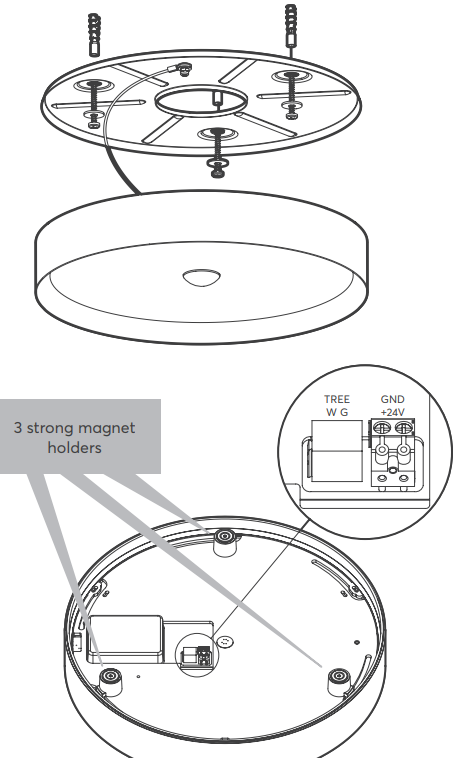 Led Ceiling Light Rgbw Tree, How To Connect A Lamp The Ceiling